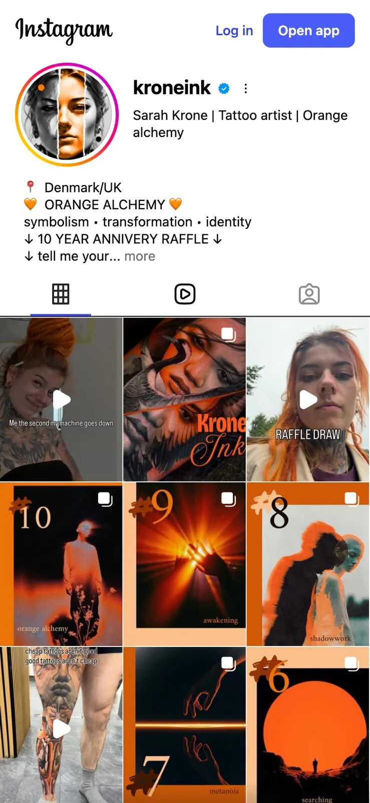 Instagram-Profil von Sarah Krone