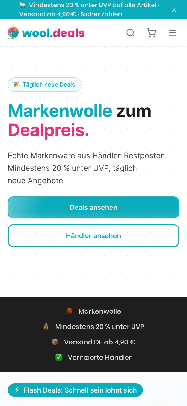 Startseite am Telefon